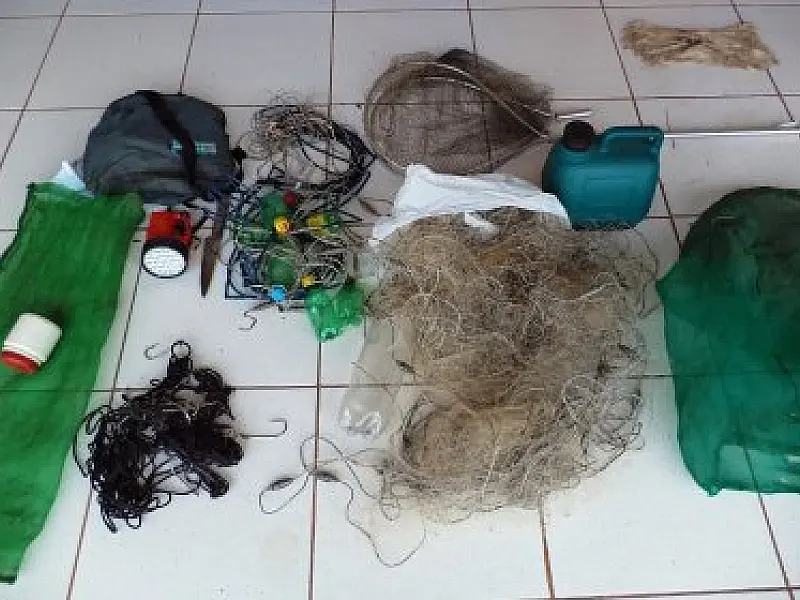 PMA recolhe diversos petrechos de pesca proibidos em Água Clara