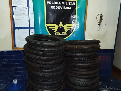 PMR apreende pneus contrabandeados na MS 276
