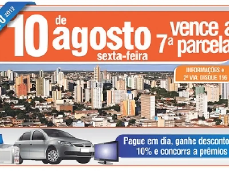 Sétima parcela com desconto de 10% do IPTU 2012 vence nesta sexta