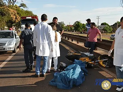 Motociclista de Rio Brilhante morre na BR-163 em acidente com carreta