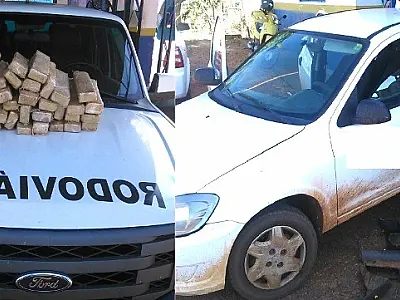 Policiais encontram em laterais de carro 41 tabletes de maconha