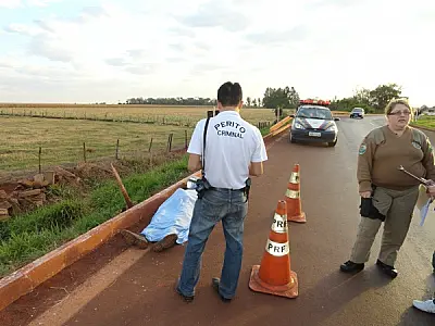 Motociclista morre ao colidir com placa na BR-163