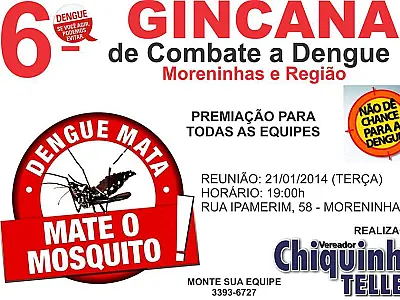 Vereador promove tradicional gincana “Contra a Dengue” nas Moreninhas