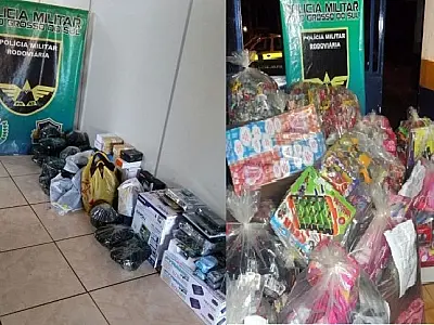 Polícia Militar Rodoviária apreende eletrônicos, brinquedos e celulares