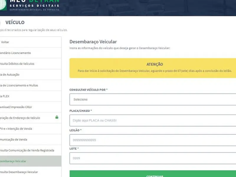 Detran-MS lança serviço de Desembaraço Online para veículos leiloados pelo órgão
