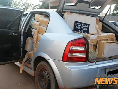 PM de Naviraí apreende carro com 780Kg de droga