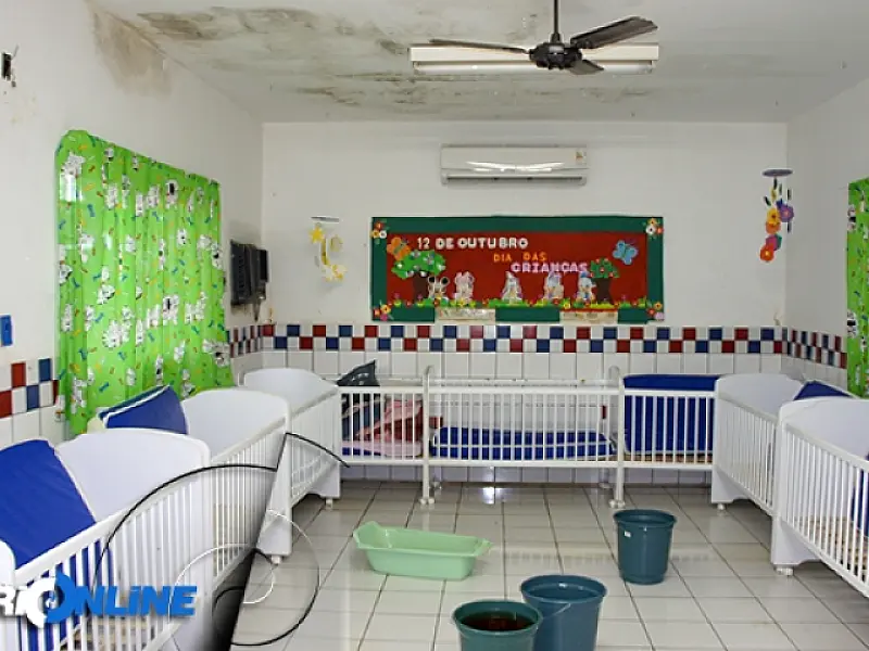Chuva alaga berçário de creche em Corumbá