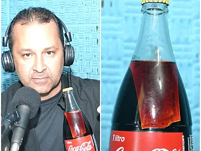 Radialista encontra corpo estranho em embalagem de refrigerante