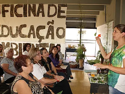 Oficina de cultivo de plantas dissemina ideia de uma vida mais saudável