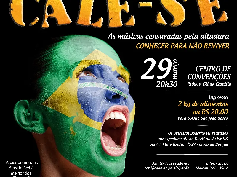 Hoje tem show com músicas censuradas pela ditadura na Capital
