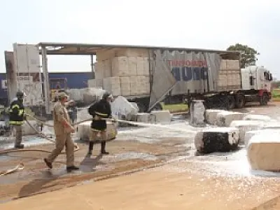 Fogo destrói parte de uma carga de algodão em Chapadão do Sul