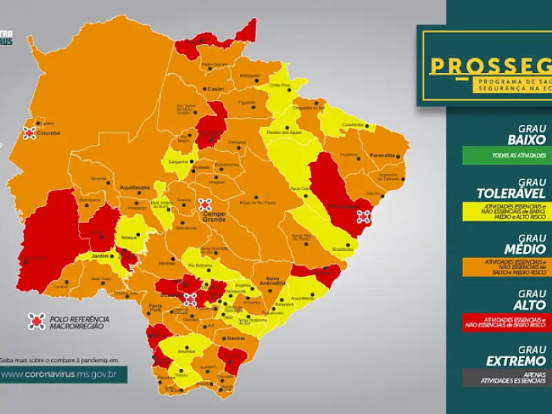 Prosseguir: Treze municípios pioraram seu grau de risco