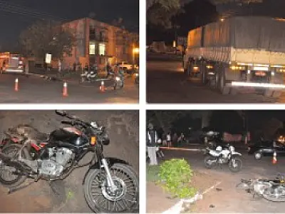 Motociclista tem perna esmagada por carreta