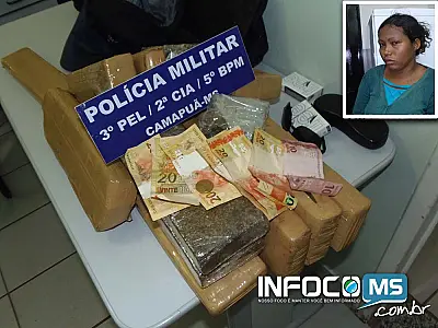 PM prende jovem com 16 kg de maconha em Camapuã