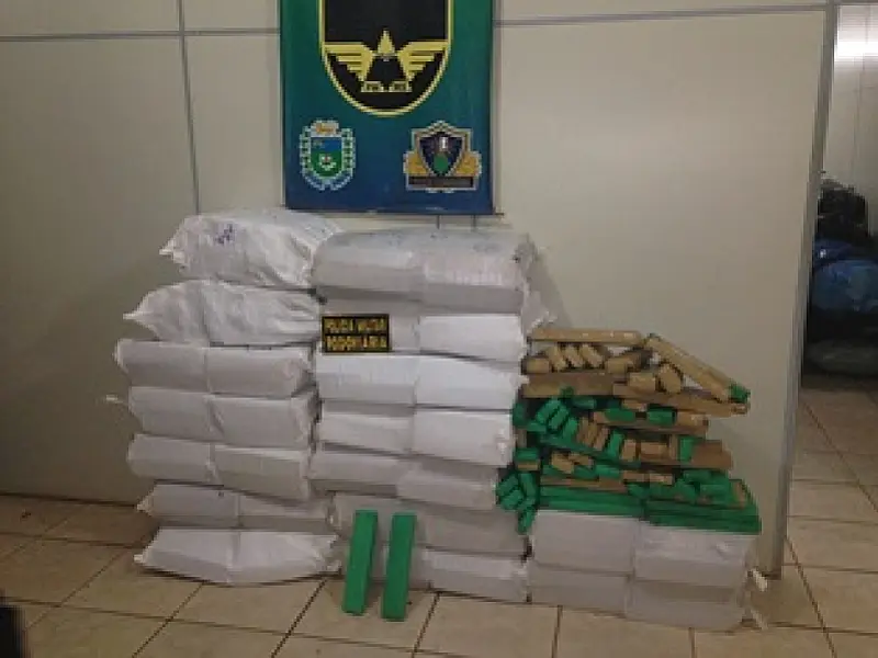 Polícia Militar Rodoviária apreende 650 kg de maconha na MS 164