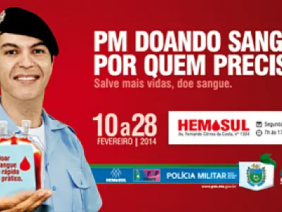 PM realiza campanha de doação de sangue até dia 28