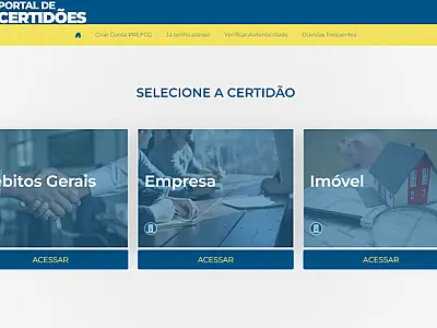 CERTIDÕES DE DÉBITOS MUNICIPAIS PODEM SER SOLICITADAS DE FORMA VIRTUAL
