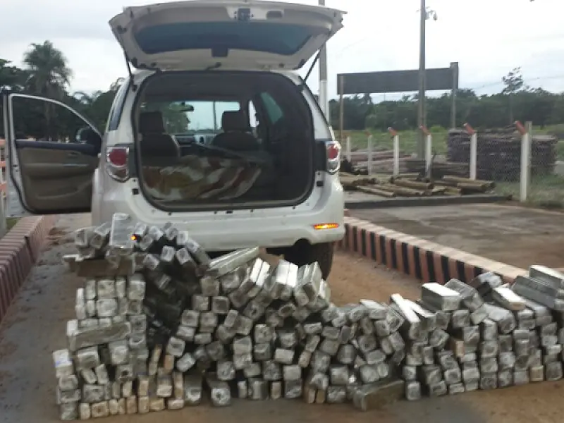 PMR em ação conjunta com o 13º BPM apreende 440 kg de maconha