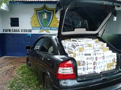PM apreende carro com 1.250 pacotes de cigarro nessa quinta