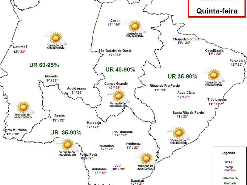 Quinta-feira segue sem chuva e fria em Campo Grande