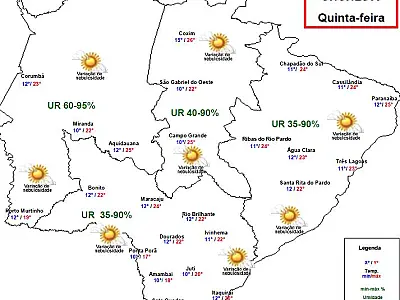 Quinta-feira segue sem chuva e fria em Campo Grande