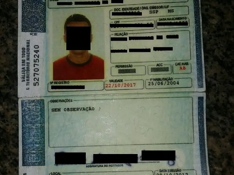 PRF prende homem com CNH falsificada em Coxim