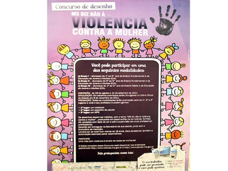 Concurso de desenho alerta para combate à violência contra mulher