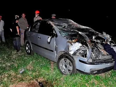 Família capota carro na MS-276 em Batayporã
