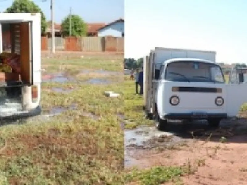 Veículo pega fogo na cidade de Nova Andradina